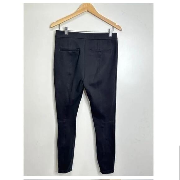Anthropologie The Essential Slim Pant Black Leather Trim Pocket - Picture 6 of 13